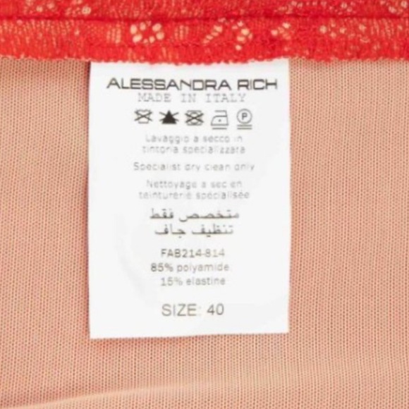 Alessandra Rich Red Lace Bodycon Maxi Dress | S - Picture 4 of 9